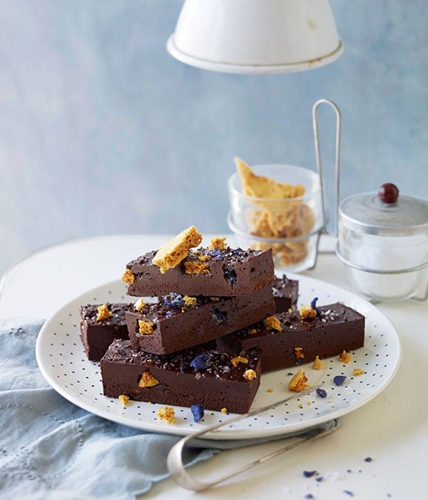 Violet honeycomb truffle slice