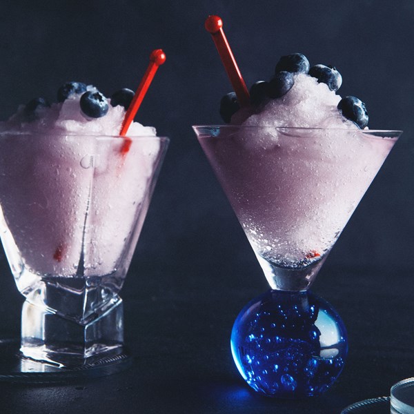 Violet vodka slushy