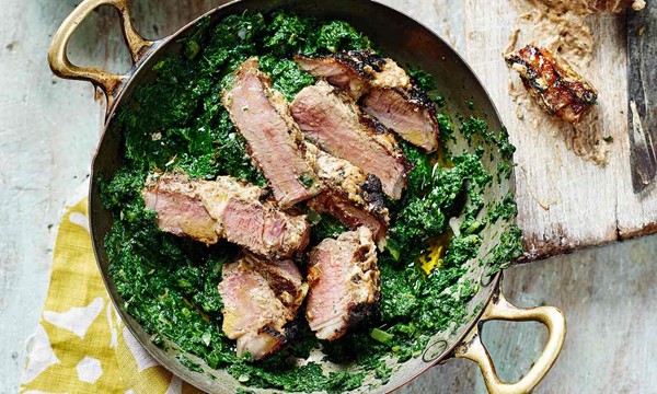 Vivek Singh’s mace and cardamom grilled lamb with nutmeg saag