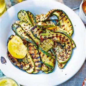 Vivek's spiced courgettes with curried yogurt