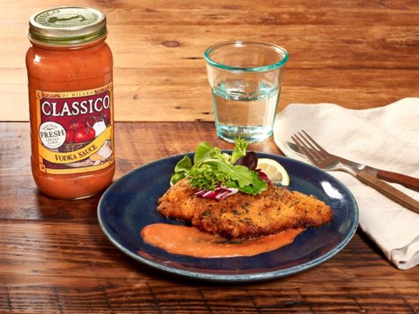 Vodka chicken Milanese 