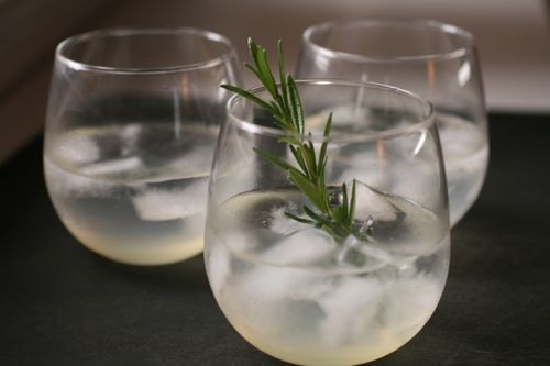 Vodka rosemary lemonade fizz