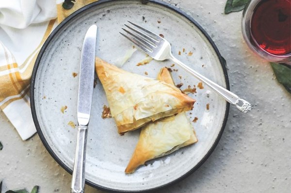 Vodka-spiked butternut squash "parcels" & Bloody Mary tomato jam