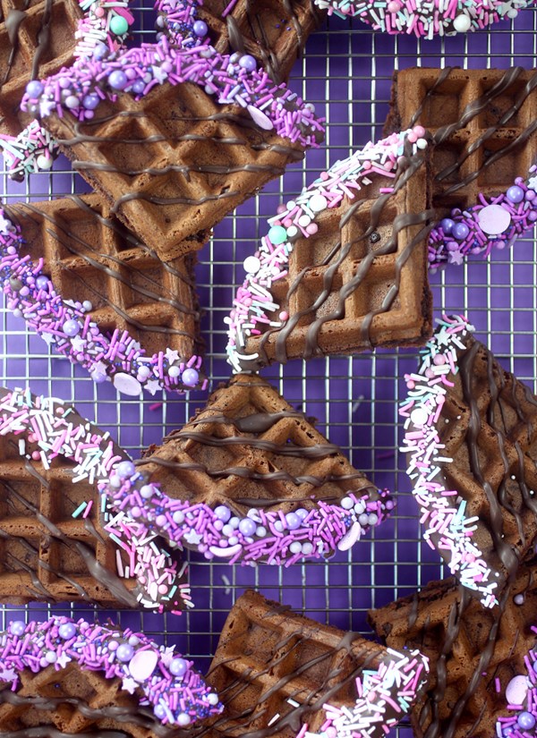 Waffle wedge sundaes