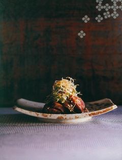 Wagyu beef teriyaki and sesame cucumber salad