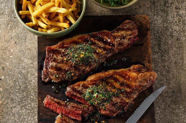 Wagyu steaks with chilli & chive butter and frites