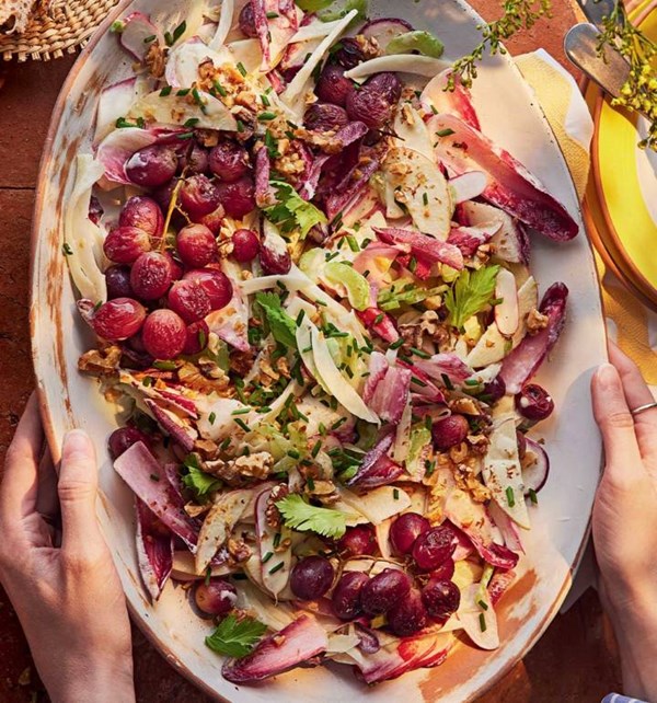 Waldorf with roasted grapes and fennel