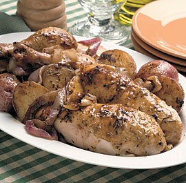 "Walk-away" roast chicken with lemon & herbs