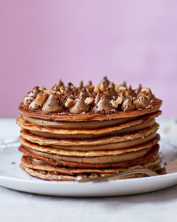 Walnut & coffee pastry layer cake 