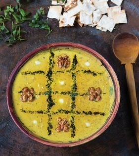 Walnut + kashk soup (Kaleh jush-e Khorasan)