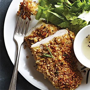 Walnut and rosemary oven-fried chicken