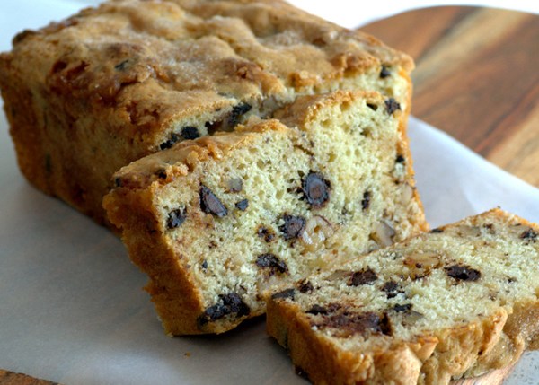 Walnut chocolate chip loaf cake