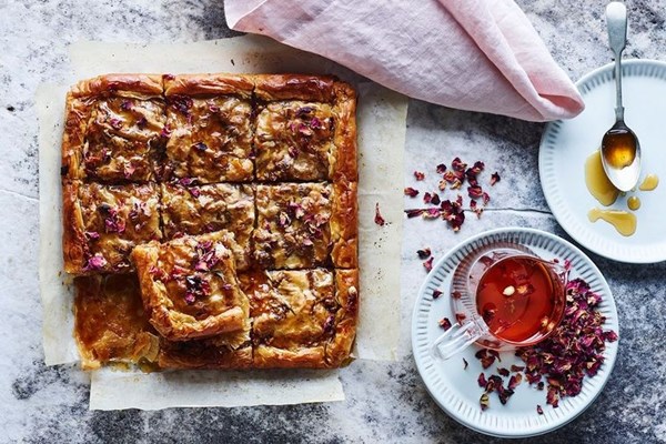 Walnut, cinnamon and haloumi baklava