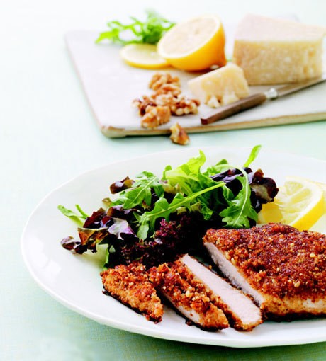 Walnut-crusted chicken breasts