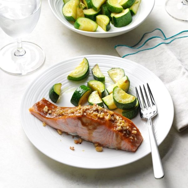Walnut-crusted ginger salmon