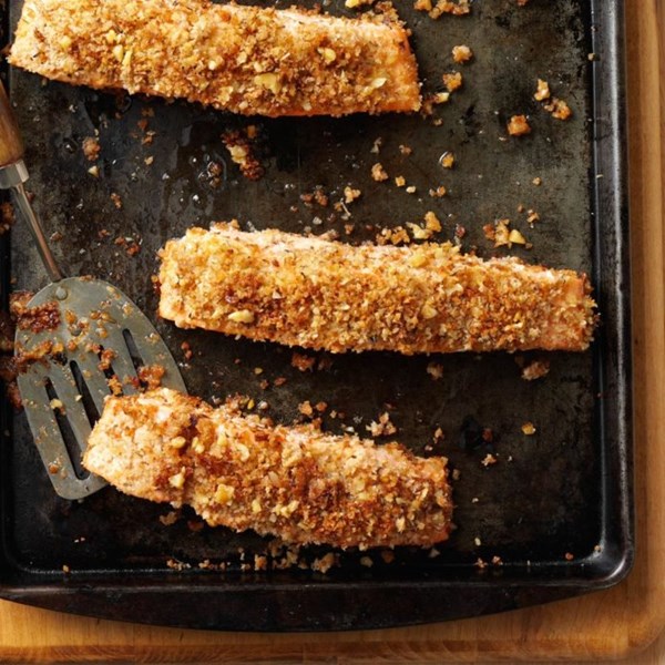 Walnut-crusted salmon