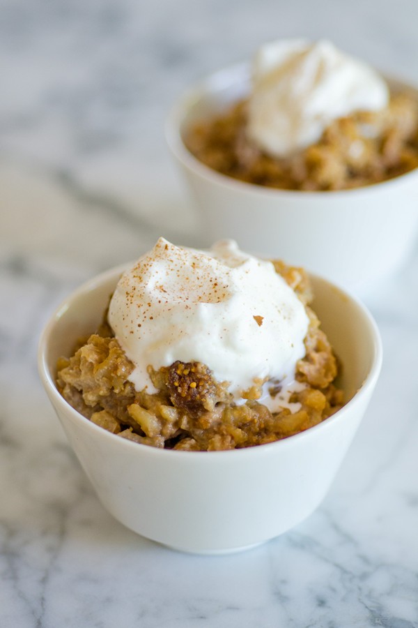 Walnut, fig, and barley pudding