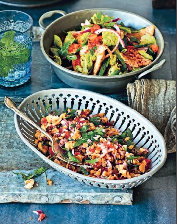 Walnut, parsley & chilli salad with pomegranate molasses