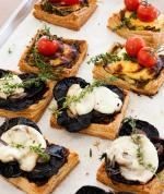 Walnut pesto, leek and halloumi galettes