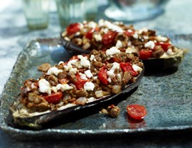 Walnut-stuffed eggplant