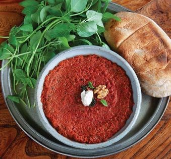 Walnuts, beets + chickpeas spread (Maghzab-e Qom)