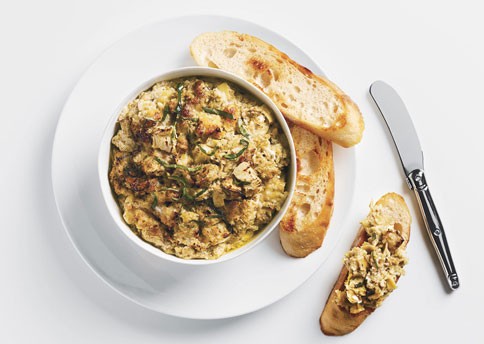 Warm artichoke-olive dip