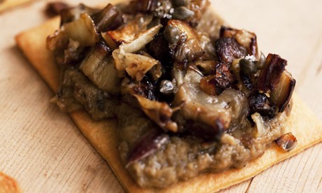 Warm aubergine tarts