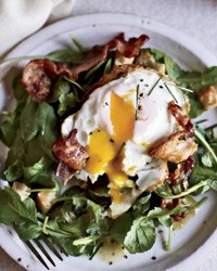 Warm bacon-and-egg salad