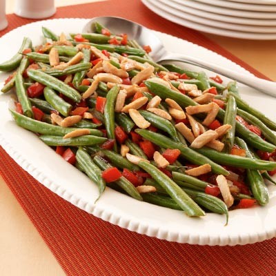Warm balsamic green beans
