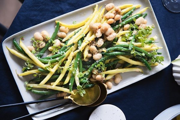 Warm bean salad with lemon butter