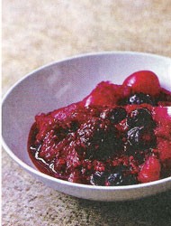 Warm berry pudding
