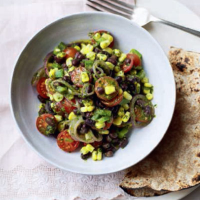 Warm black bean salad