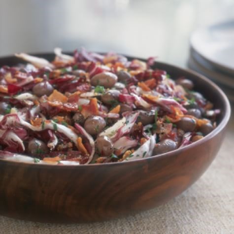 Warm borlotti bean & radicchio salad