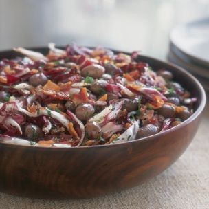 Warm borlotti bean and radicchio salad