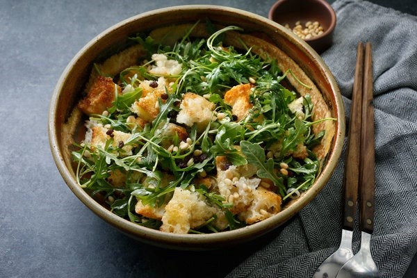 Warm bread salad