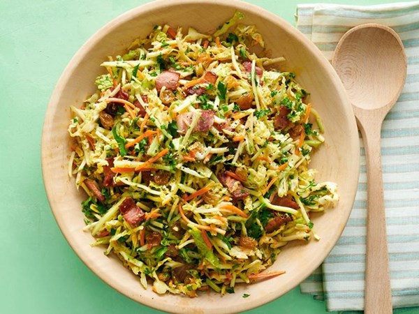 Warm broccoli slaw with bacon