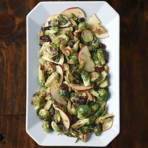 Warm Brussels sprout & apple salad