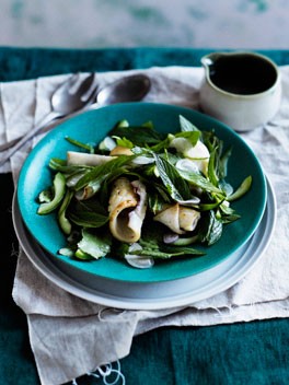 Warm calamari, mint and chilli salad