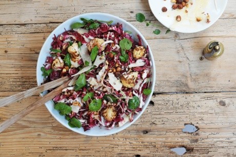 Warm cauliflower and radicchio salad