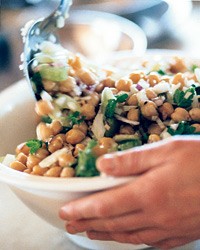 Warm chickpea, fennel and parsley salad