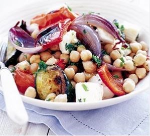 Warm chickpea salad