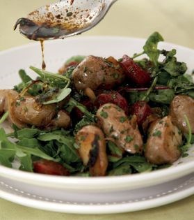 Warm chorizo salad