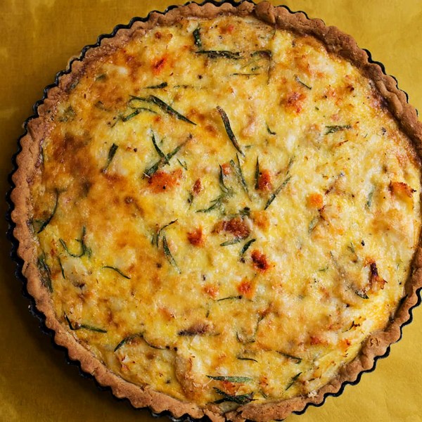 Warm crab and tarragon tart