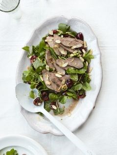 Warm duck and cherry salad