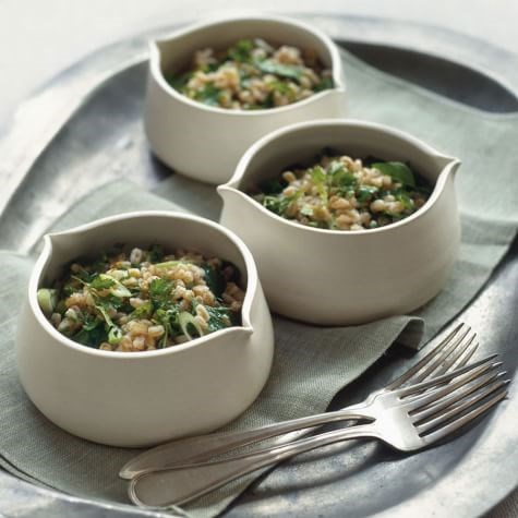 Warm farro salad with herbs