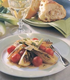 Warm fennel and cherry tomato salad