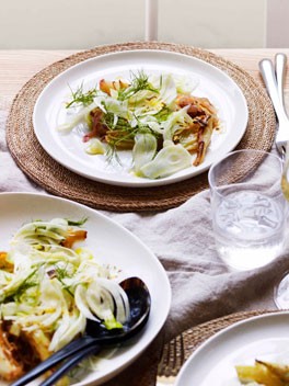 Warm fennel salad
