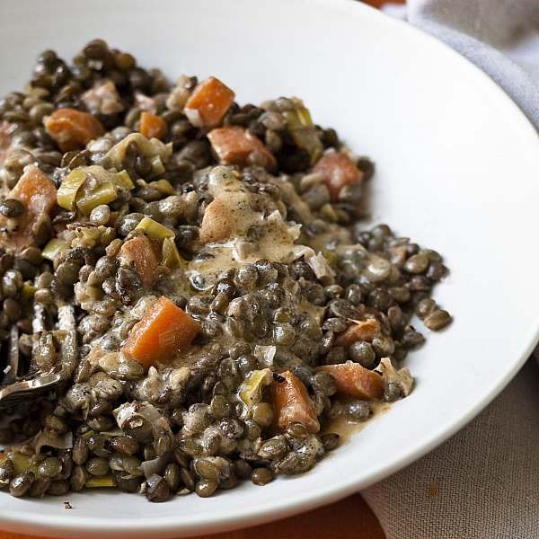 Warm French lentils