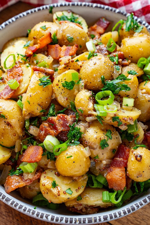 Warm german potato salad