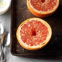 Warm grapefruit with ginger sugar